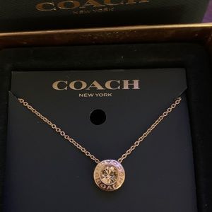 Coach - Rose Gold Open Circle Stone Necklace